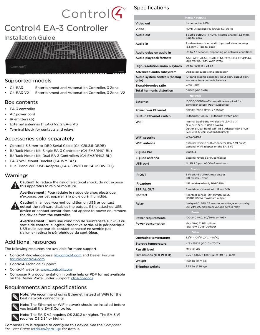 Control4-C4-EA3-V2-RSK-Installation-Guide