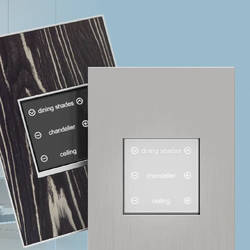 Luxury Vantage lighting control keypad panel with scene and shading controls